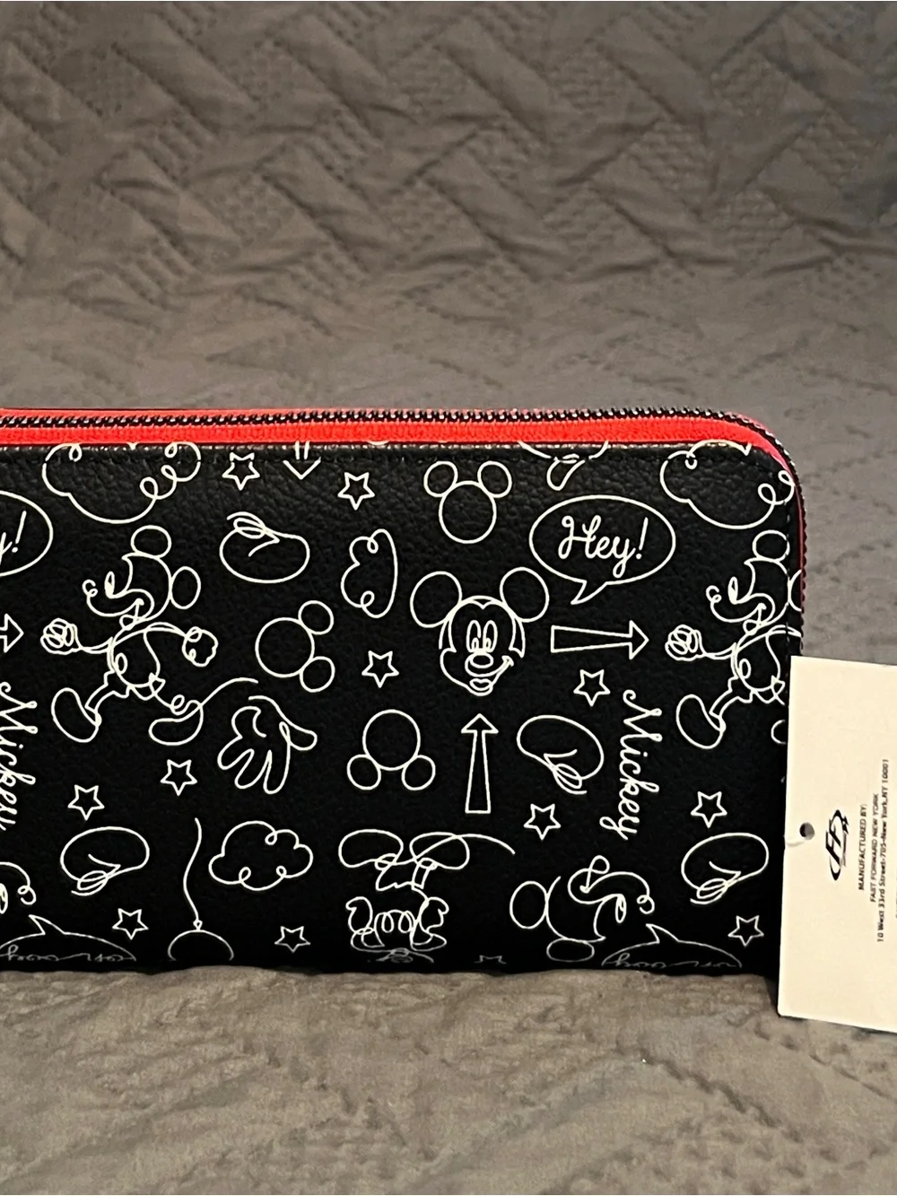 Disney Mickey Mouse Black and Red Kids Zip Wristlet Wallet